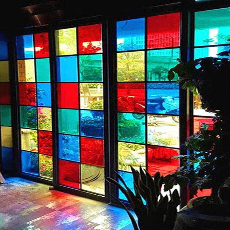60*100ft Colorful Building Clear Water Green window Glass Films Decoration anti Scratch Colorful film for Architectural Glass