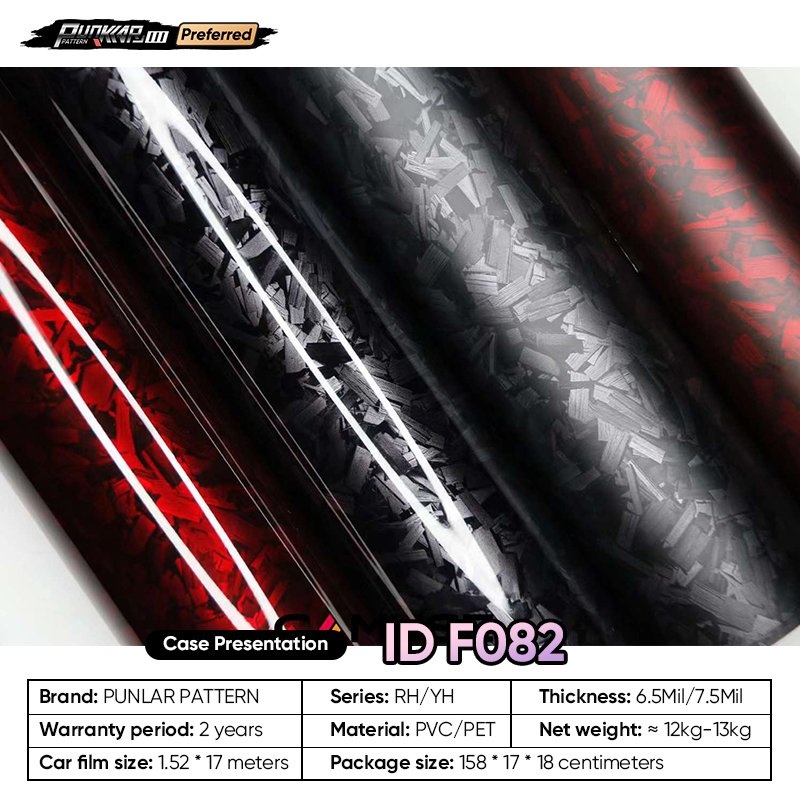 Customizable OEM Matte carbon fiber pattern Car Wrap Vinyl PET High-Gloss PVC Film Car Stickers Waterproof Color-Changing Film