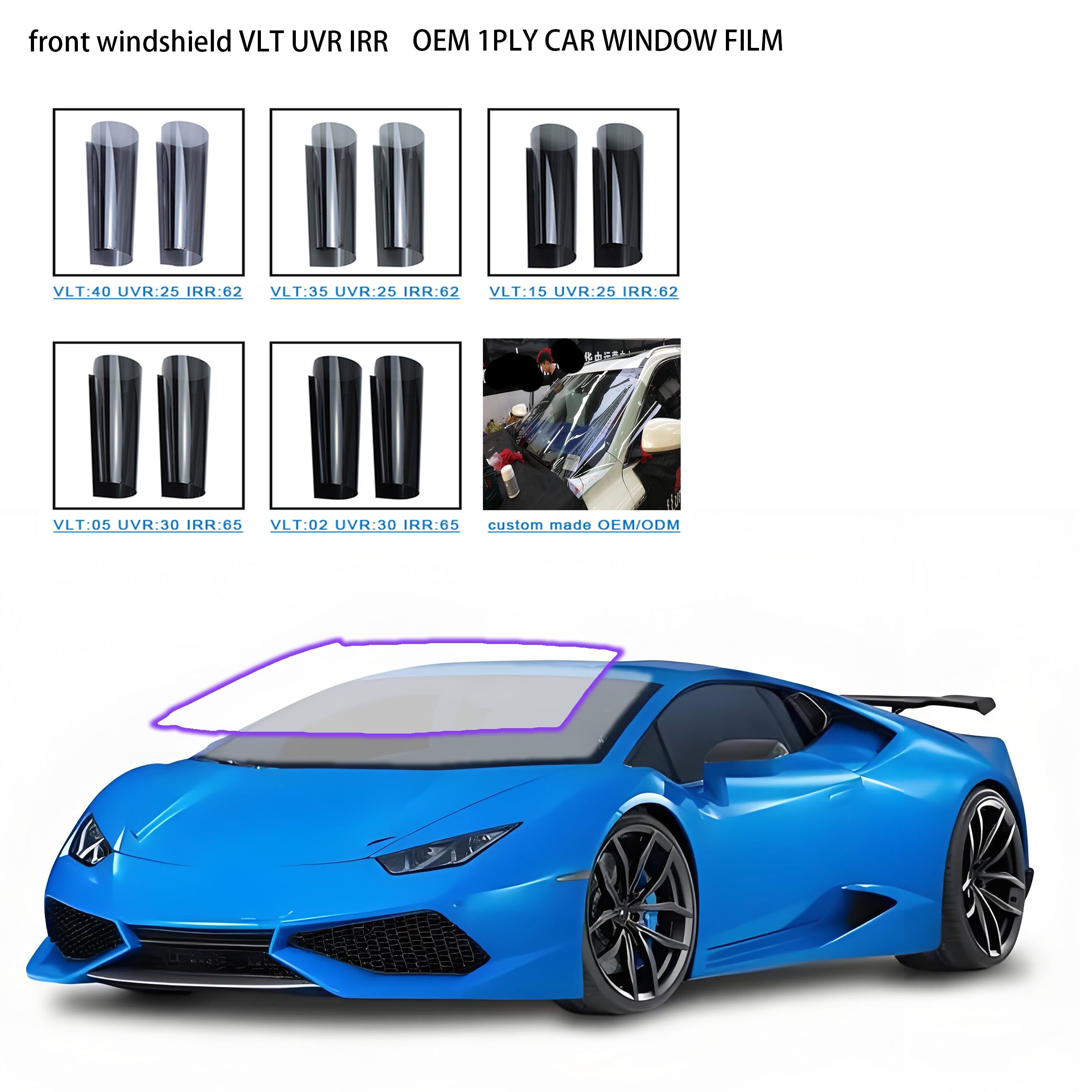 5% 15% 35% 50% 70% Sun Window film Car Tint film 2ply Carbon Dyed Solar Glass Protection Foil Factory Price Car Window film