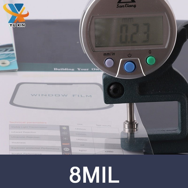 YuXin 1.52*30m Free sample 8mil high quality car glass explosion proof window safety security film
