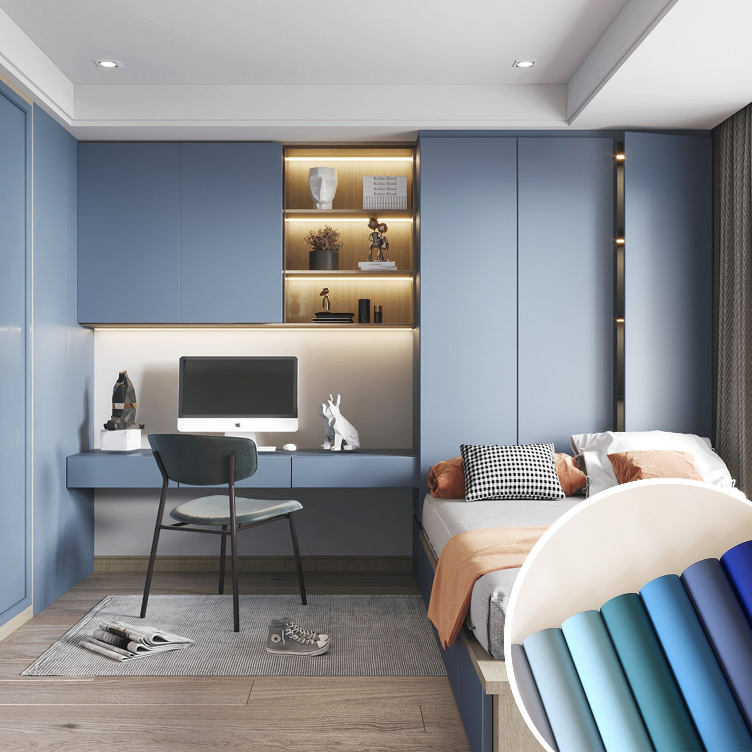 Opaque Home Furniture Wall Panel Vacuum Laminadora Laminated Color Membrane Decorative PVC Film