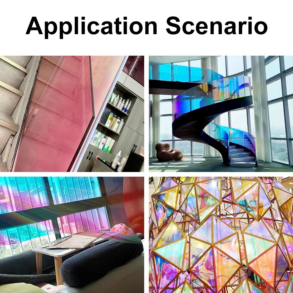Rainbow film, environmentally friendly PET material, dichroic rainbow window film, glass decorative film