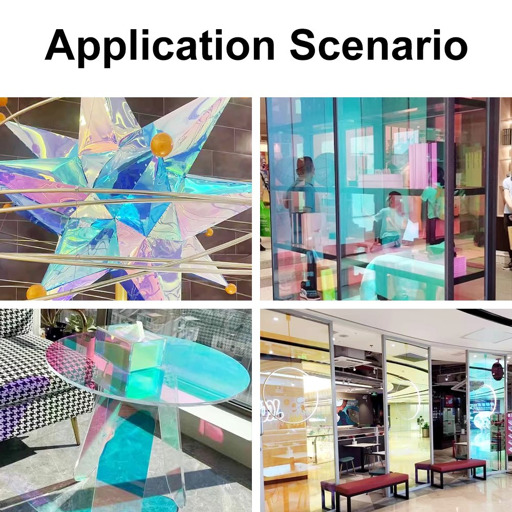 Rainbow film, environmentally friendly PET material, dichroic rainbow window film, glass decorative film