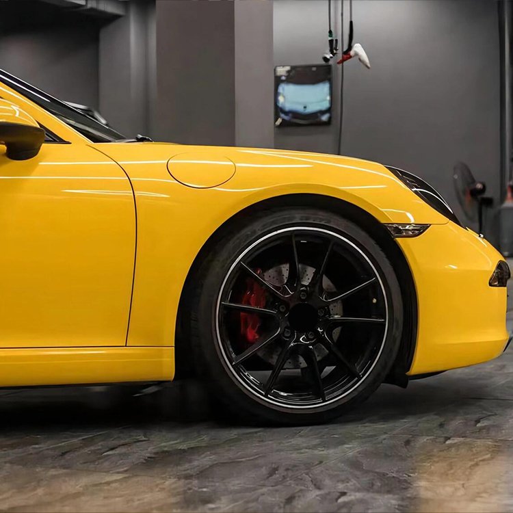 Glossy Crystal Sunflower Yellow Car Wrap Vinyl Car Body Stickers Film Color Change For Vehicle Car Wrapping