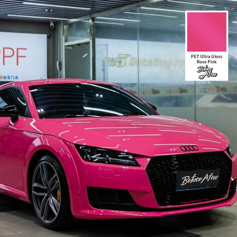 Factory price car color pvc film color changing pink vinyl protection pvc car film wrap rose pink vinyl wraps film