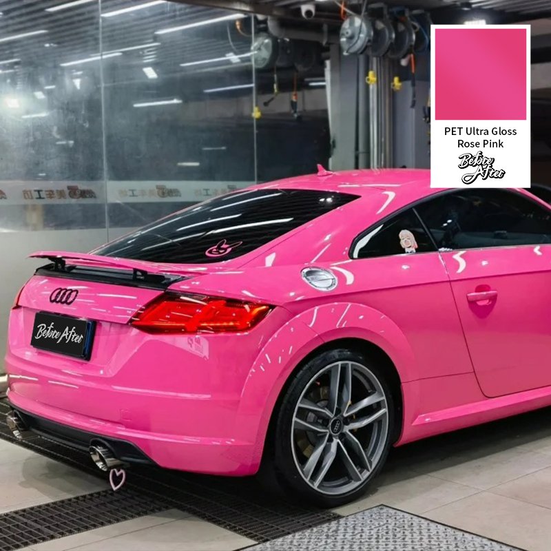 Factory price car color pvc film color changing pink vinyl protection pvc car film wrap rose pink vinyl wraps film