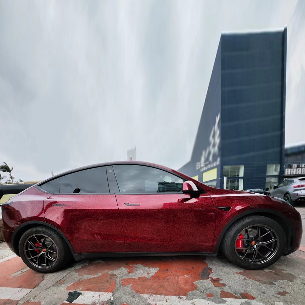 WRAPMASTER 1.52*18m PET 3D Super Gloss Forged Carbon Red Car Wrap Vinyl Sticker Car Films Vinyl Wrap Car
