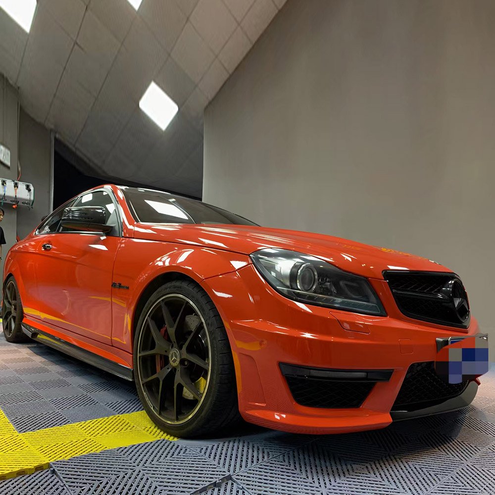 Repositional Car Protection Film Ture Gloss PET Release Liner Lava Orange Brilliant Car Vinyl Wraps