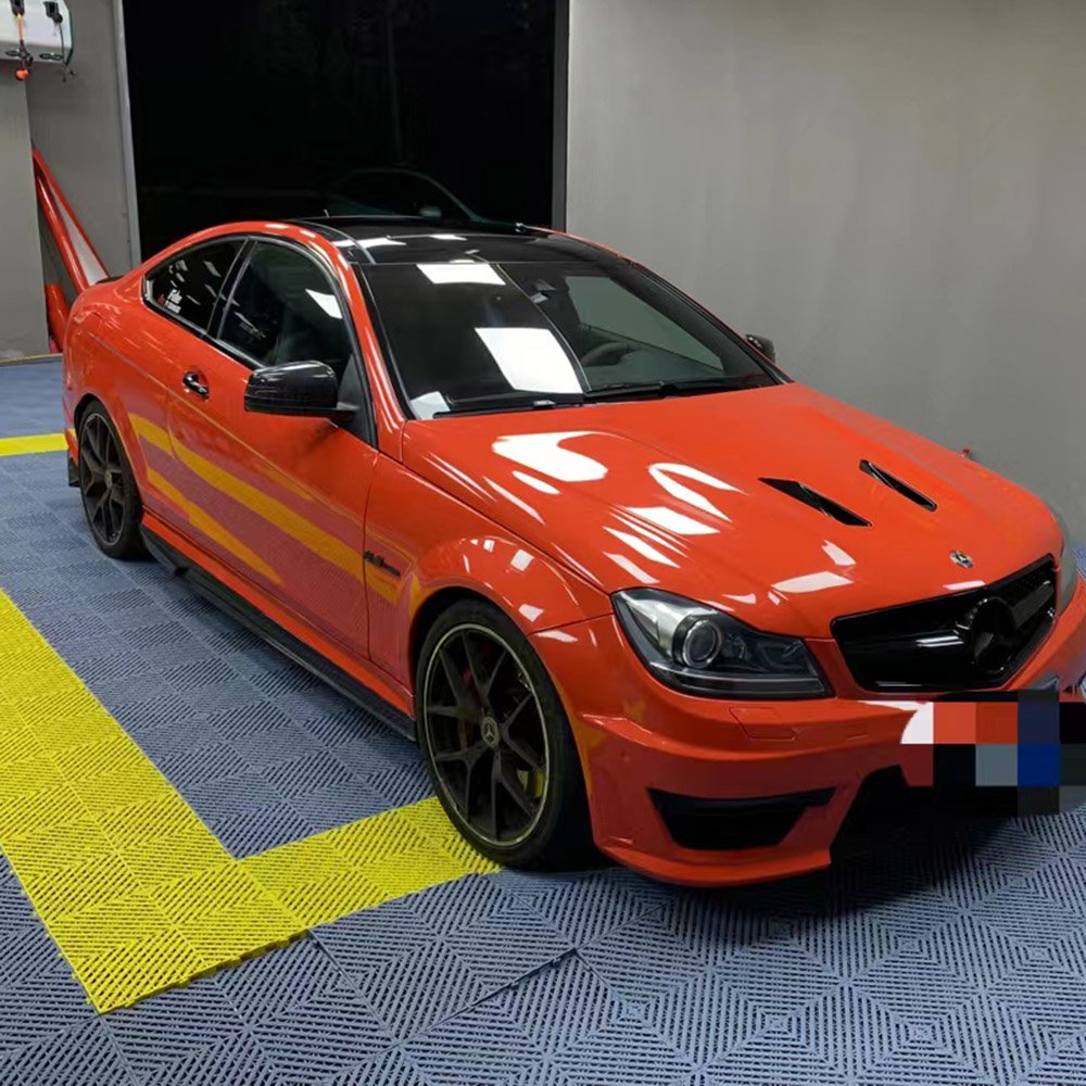 Repositional Car Protection Film Ture Gloss PET Release Liner Lava Orange Brilliant Car Vinyl Wraps
