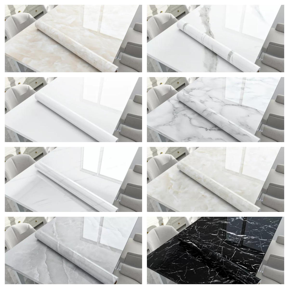 Home decorative desk wall paper decoration pvc marble film for Kitchen Cabinet adhesive pvc marble film