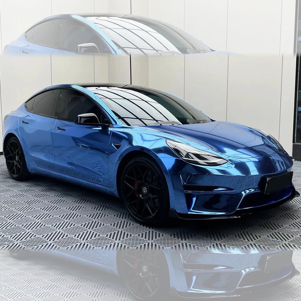 Full Body Mirror Dark Grey Car Wrapping Chrome Vinyl Blue Silver Tungsten Car Wrap Tint Decorative Film