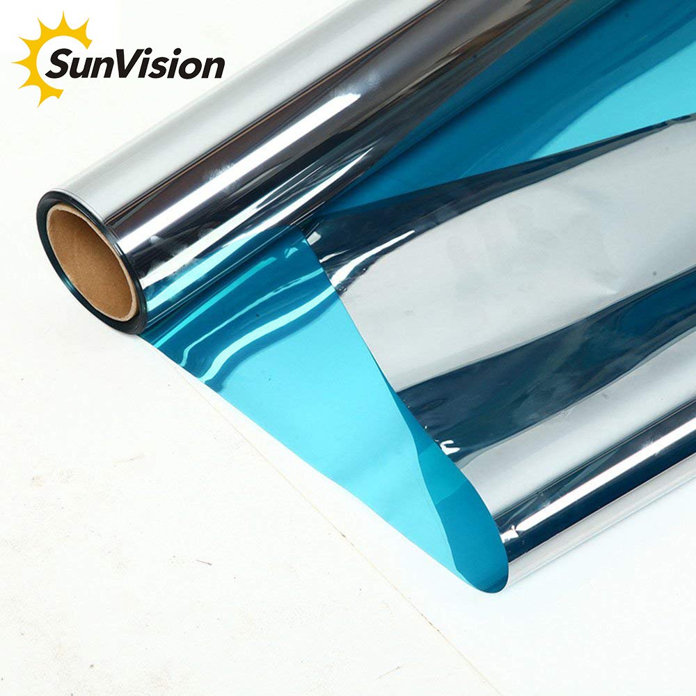 Heat Control One Way Mirror UV Protection Building Glass Decoration Film Window Protect Film Silver Reflective Window Tint Film