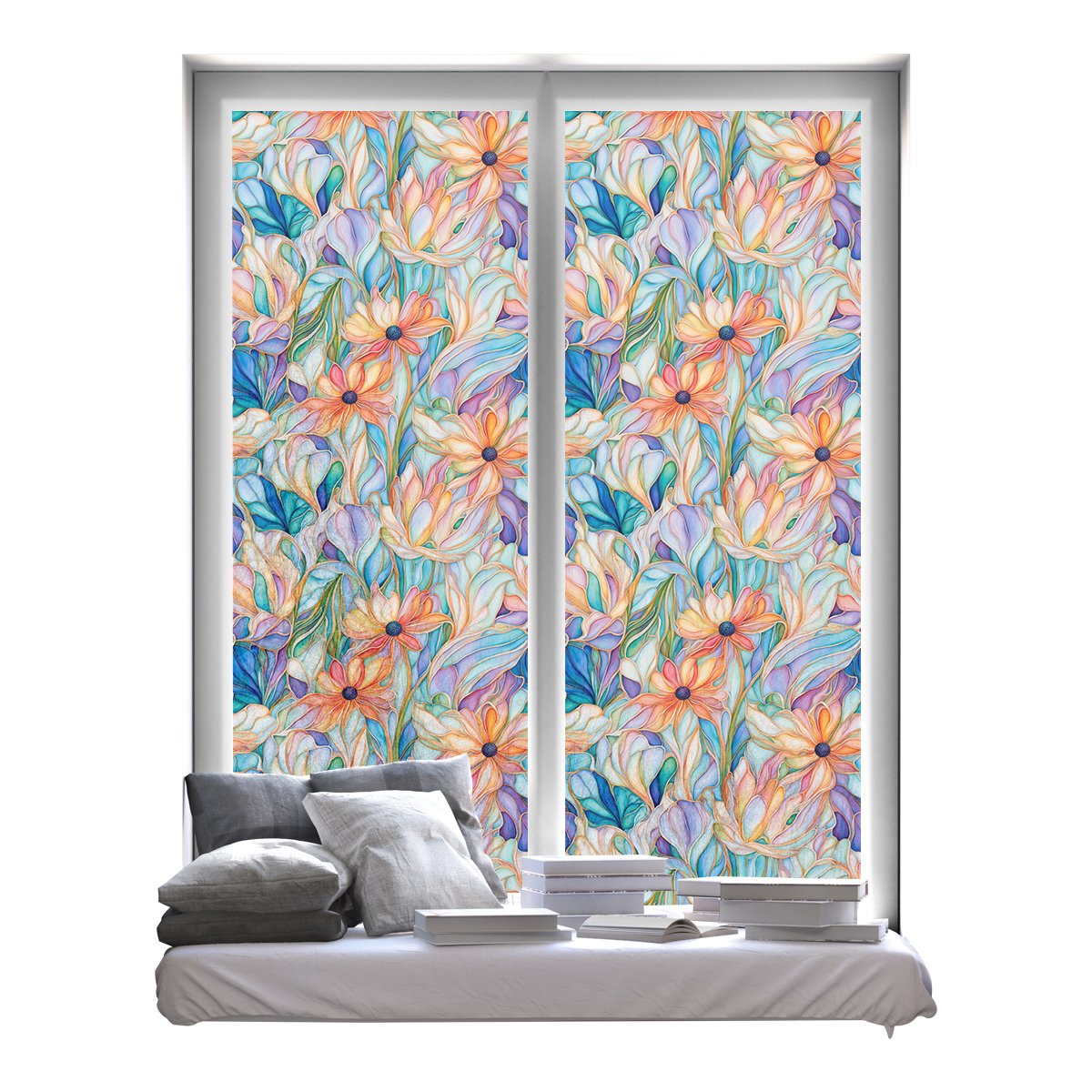 Hot watercolor painted flower room decoration wallpaper home decoration anti fouling Self adhesive thickened waterproof film