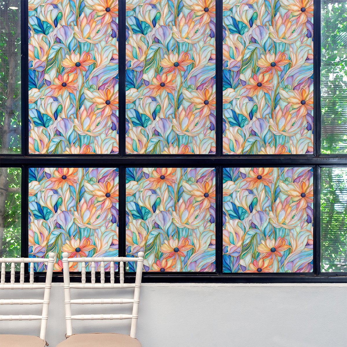 Hot watercolor painted flower room decoration wallpaper home decoration anti fouling Self adhesive thickened waterproof film