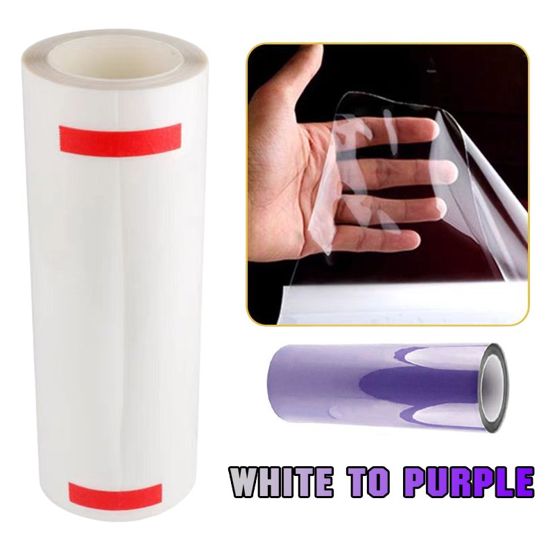 TPU PPF photochromic light control headlight protection film white to purple suitable for any car light decoration