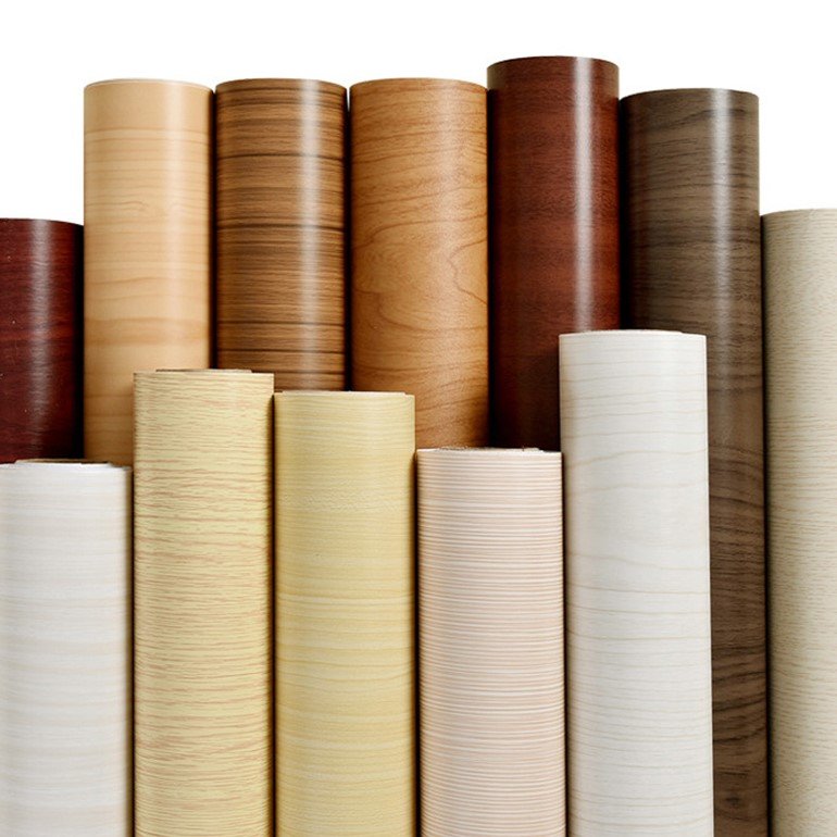 self adhesive wood grain plastic PVC decorative film roll for wall furniture