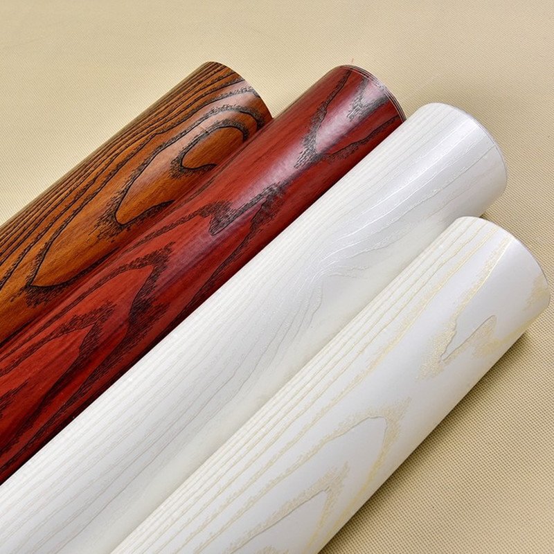 self adhesive wood grain plastic PVC decorative film roll for wall furniture