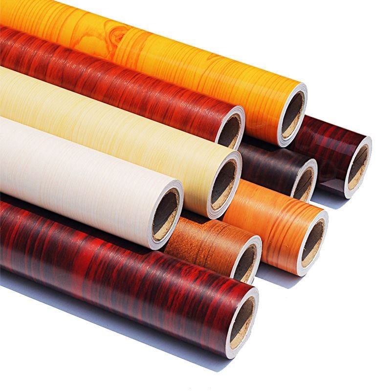self adhesive wood grain plastic PVC decorative film roll for wall furniture