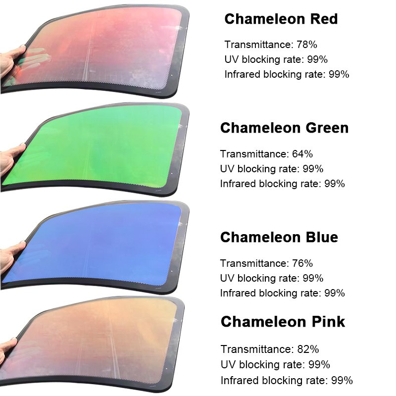 Solar control chameleon anti-ultraviolet anti-scratch sand decorative window film self-healing car window color film