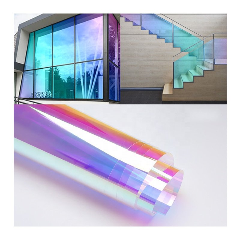 Promotional 1.38*30m PET Colorful Dichroic Iridescent Glass Tint Chameleon Window Film For Building/Car