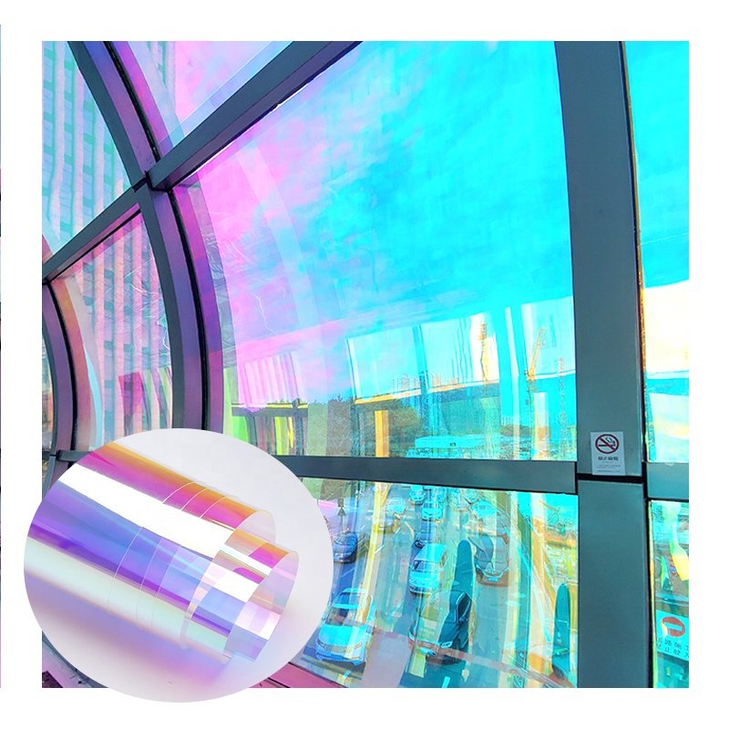 Promotional 1.38*30m PET Colorful Dichroic Iridescent Glass Tint Chameleon Window Film For Building/Car
