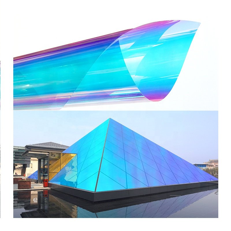 Promotional 1.38*30m PET Colorful Dichroic Iridescent Glass Tint Chameleon Window Film For Building/Car