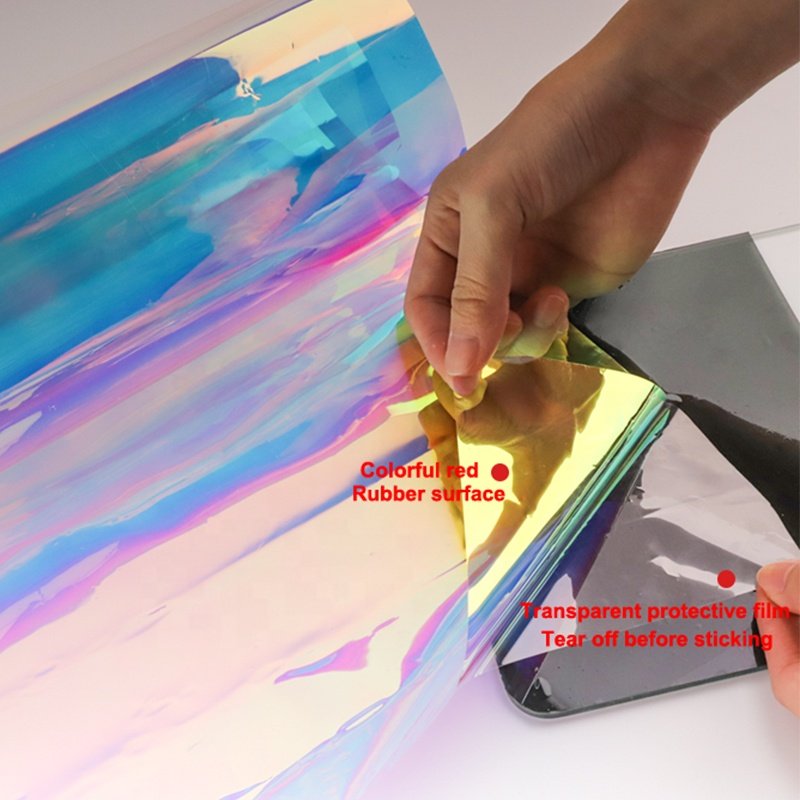 Promotional 1.38*30m PET Colorful Dichroic Iridescent Glass Tint Chameleon Window Film For Building/Car