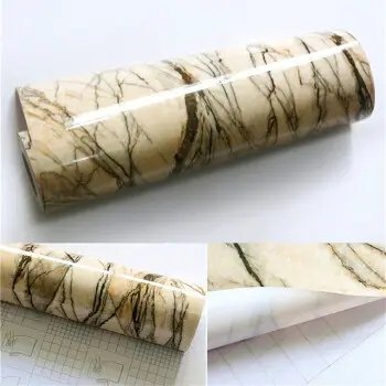Non-self-adhesive marble PVC home decorative marble film with good quality