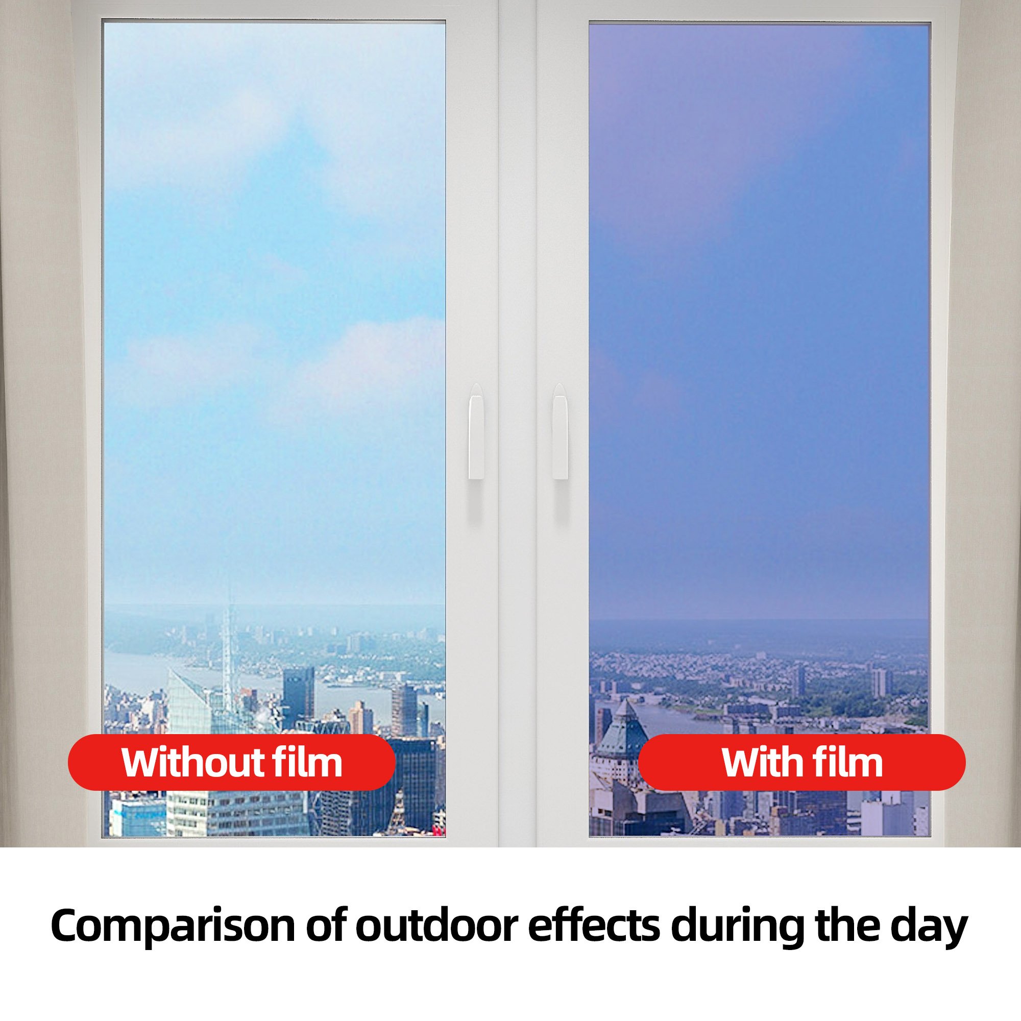 Purple Silver Color Effect One-Way Privacy Protective Architectural Film PET Material for Indoor Home Decoration Protective Film