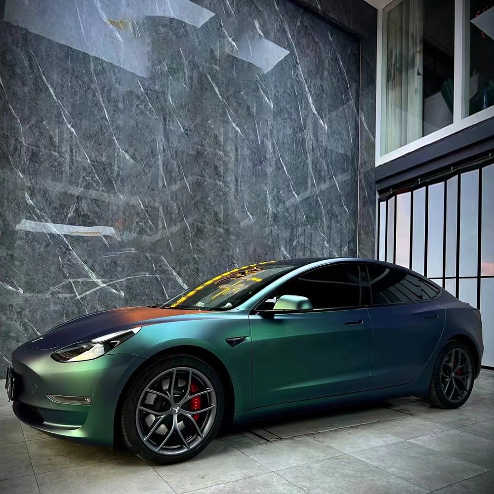WRAPMASTER 1.52*17m Ultra Matte Metallic Car Wrap Vinyl Diamond Aurora Green Car Protection Film Car Wrap