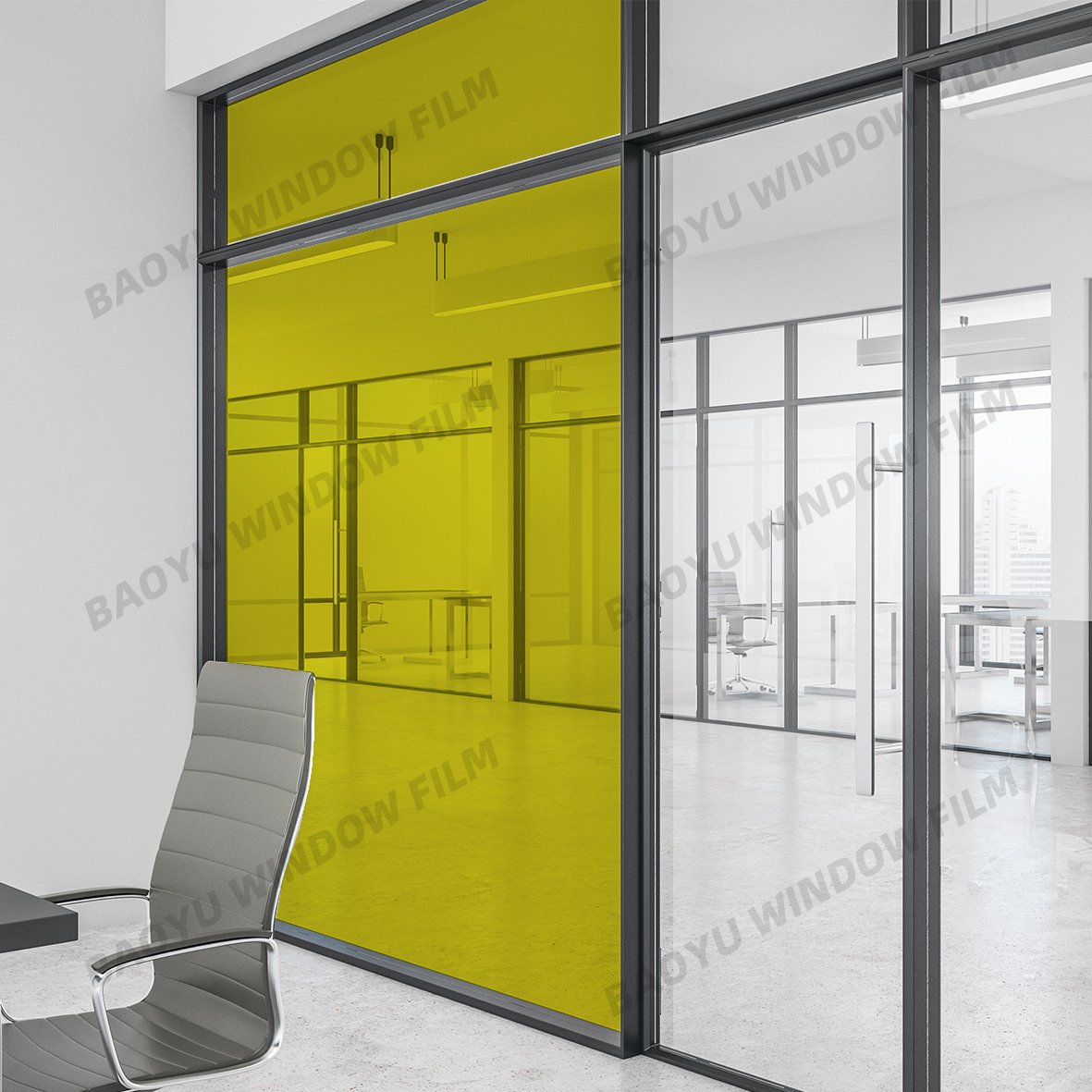home office color Beautiful Decorative film colorful Block UV Green grass yellow