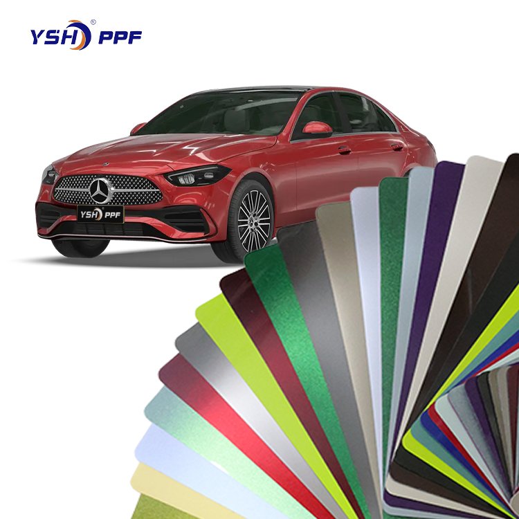 YSH Wholesale Car Color Change automotive Chrome Body Decoration Wrap colored PET ppf film vinyl tint car decorative film