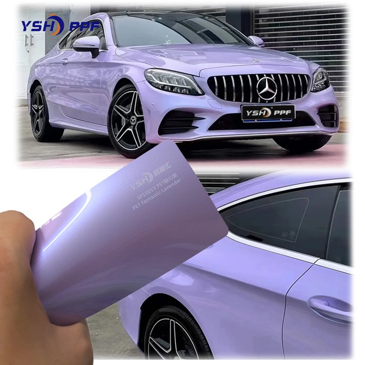 YSH Wholesale Car Color Change automotive Chrome Body Decoration Wrap colored PET ppf film vinyl tint car decorative film
