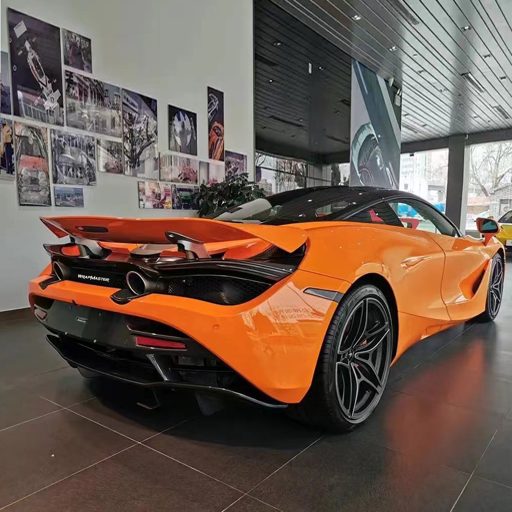 WRAPMASTER 1.52*18metre orange PET gloss car vinyl wrap vehicle wraps colors cost