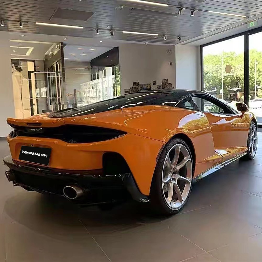 WRAPMASTER 1.52*18metre orange PET gloss car vinyl wrap vehicle wraps colors cost