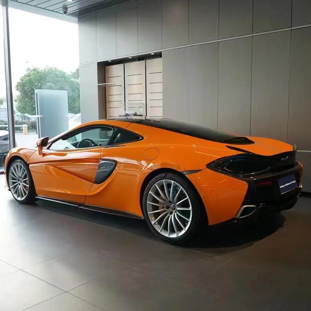 WRAPMASTER 1.52*18metre orange PET gloss car vinyl wrap vehicle wraps colors cost