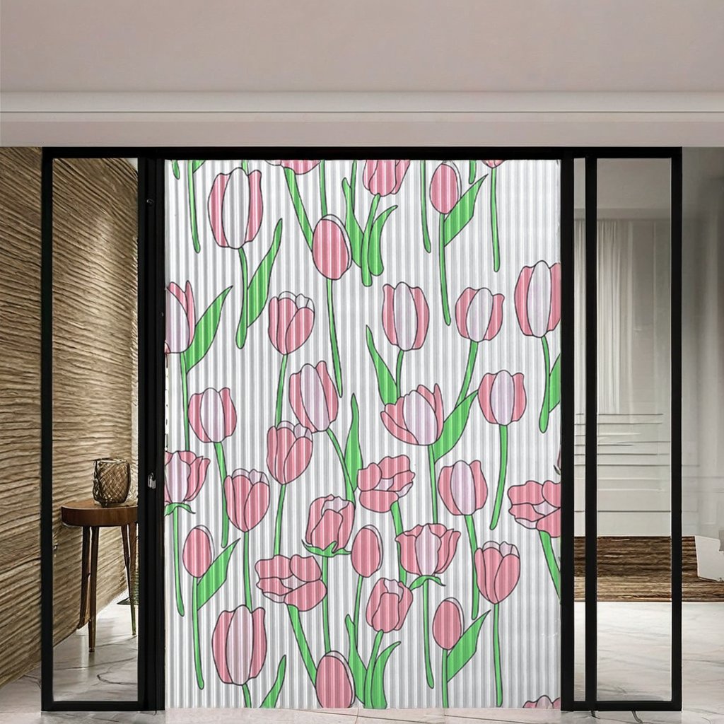 Colorful Modern Embossed PVC Glass Film 70cm Width Stylish and Elegant Decorative Roll for Hotel Spaces
