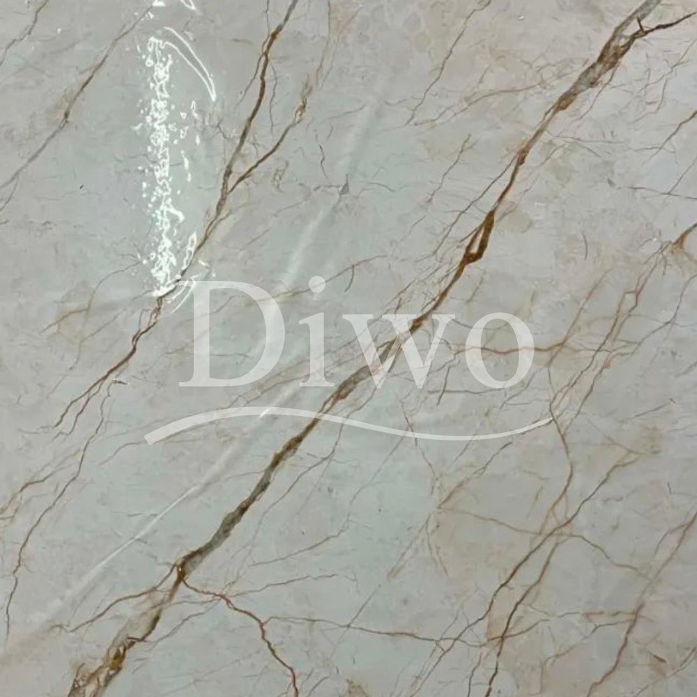 Diwo White Marble Matte Golden Film PVC Furniture Decor Film Vacuum Press Film Foil For Door