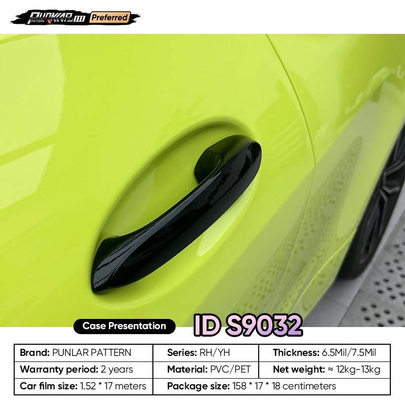 Customizable OEM Yellow PET Vinyl Film High-Gloss PVC Film 1.52 Cm Wide Waterproof Color-Changing Film