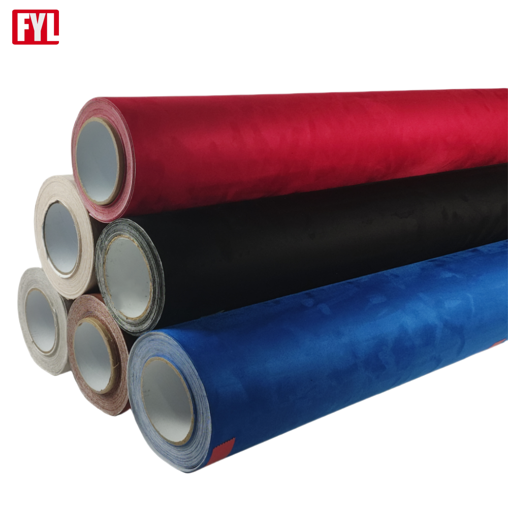 1.52*15m High Soft self adhesive velvet fabric vinyl sticker synthetic suede fabric film of alcantara