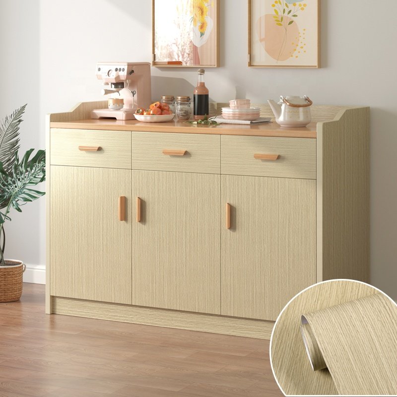 1.22*50m Texture Laminate Cabinet Wrap Self Adhesive Wallpaper Wall Paper Furniture Sticker Vinyl Wood Grain PVC Film For Sale