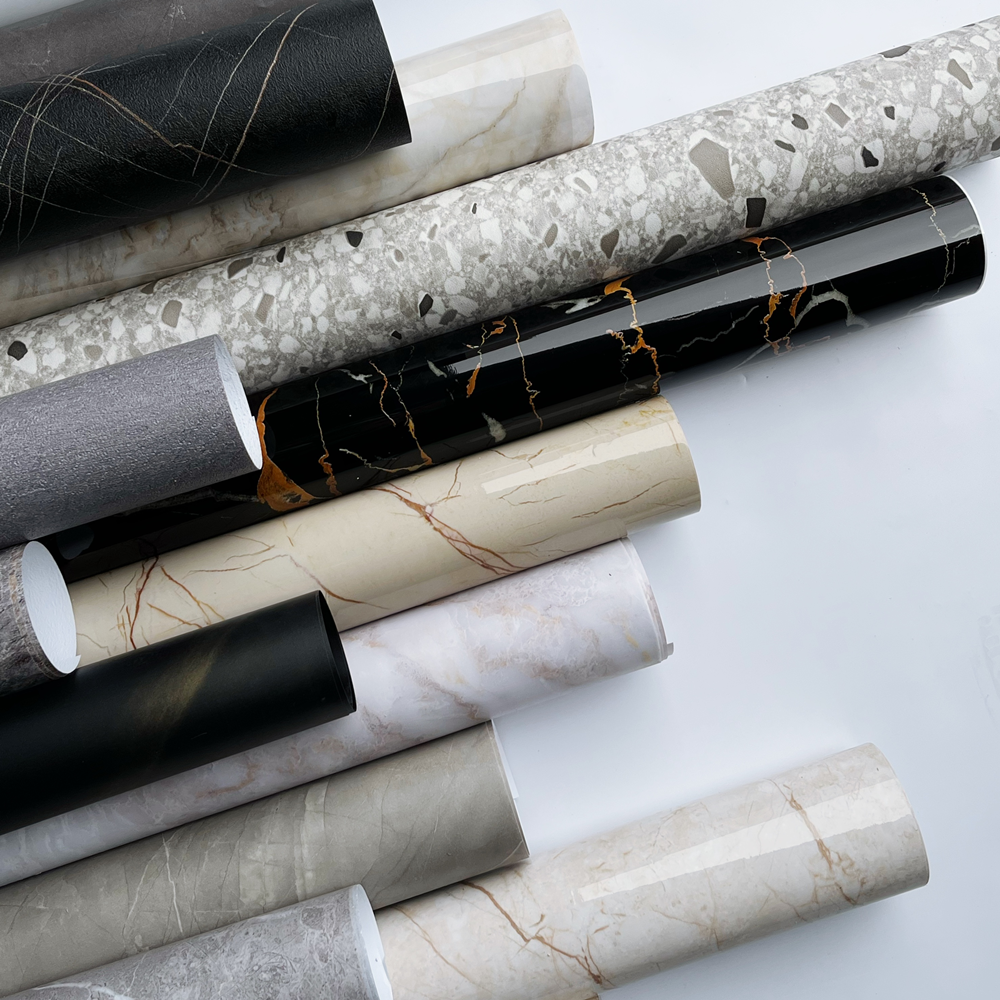 Marble PVC decorative film Plastic Laminating decorative Film Roll Vacuum Pressing PVC Film PVC Sheet Foil Membrane