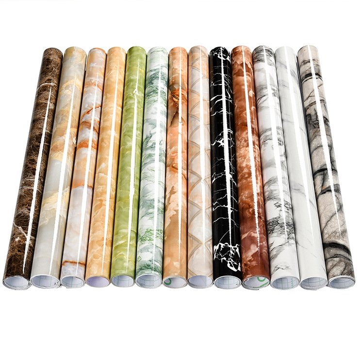 High Quality Marble Design Decorative Anti-scratch Furniture Laminating PVC Film For Wall Decoration