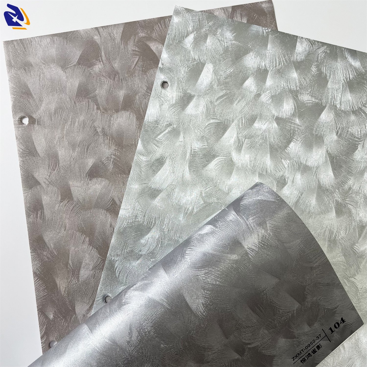 Metallic Feather Not Self-Adhesive PVC Decorative Film For Wall Panel Embossed Golden Effect PVC Sheet For Interior Decor