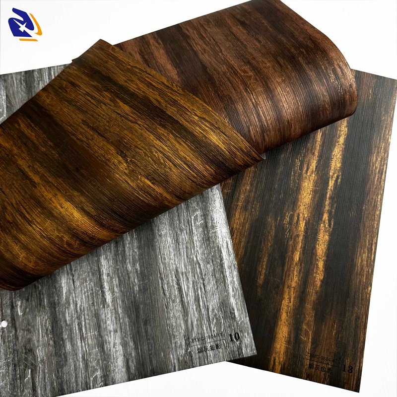 2025 New Metallic Wood PVC Decorative Film 1250mm Wooden 3D Texture Decor PVC Lamination Film For Wall Panel Laminating Machine