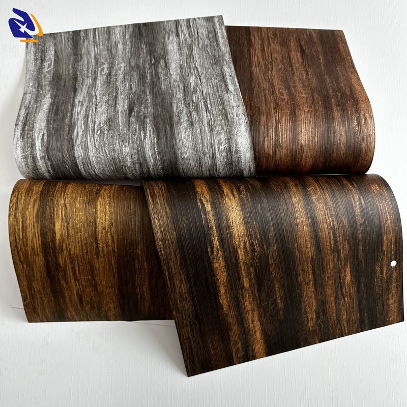 2025 New Metallic Wood PVC Decorative Film 1250mm Wooden 3D Texture Decor PVC Lamination Film For Wall Panel Laminating Machine