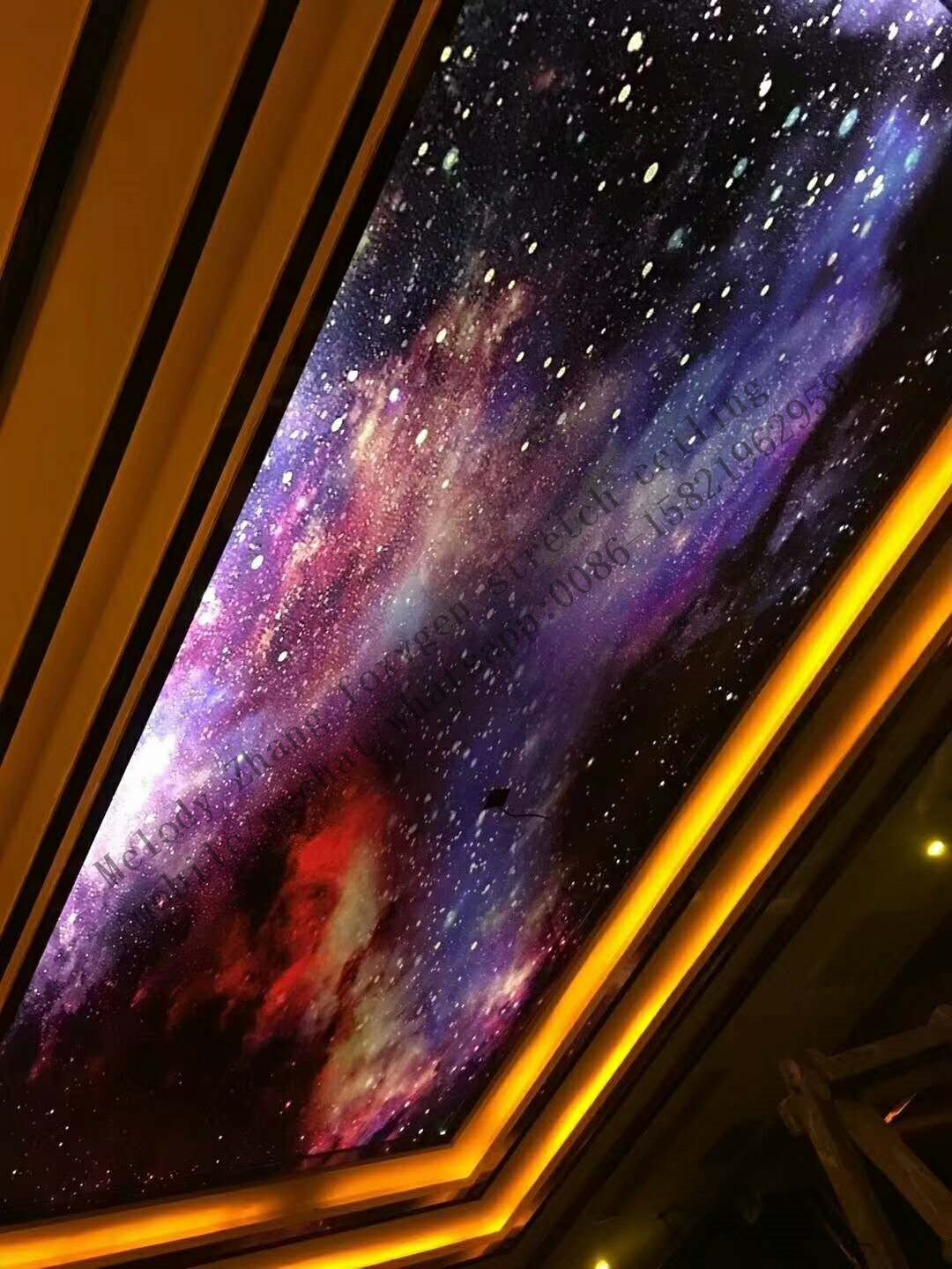 UV printed PVC stretch ceiling fabric roof sheet price with aluminum profiles Decorative film Canvas lightbox