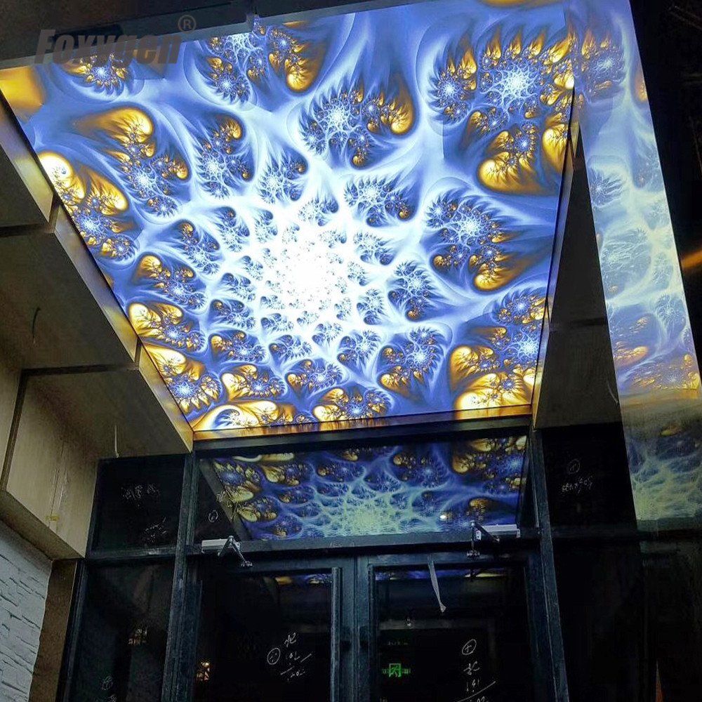 UV printed PVC stretch ceiling fabric roof sheet price with aluminum profiles Decorative film Canvas lightbox