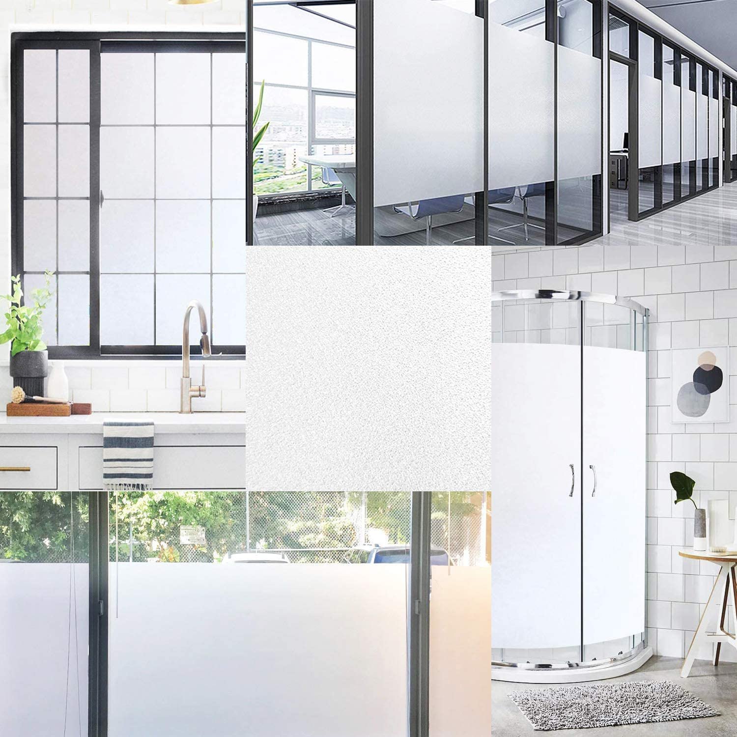 Subcrystal Frosted Frosted Window Film Privacy Sunscreen Self Adhesive Curtain Opaque Vinyl Glass Film Bathroom Office