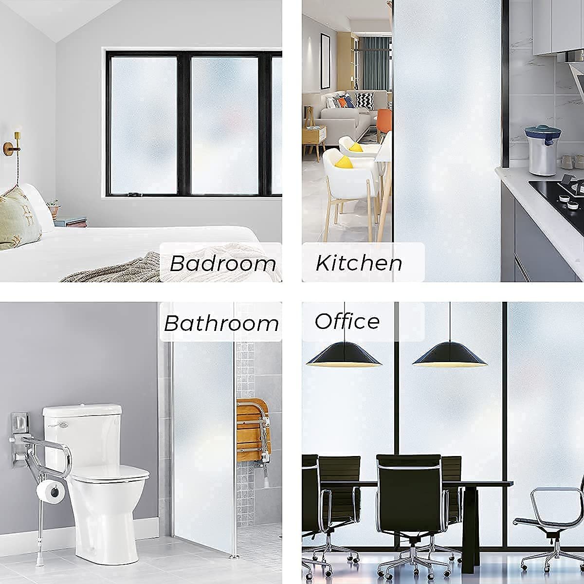 Subcrystal Frosted Frosted Window Film Privacy Sunscreen Self Adhesive Curtain Opaque Vinyl Glass Film Bathroom Office